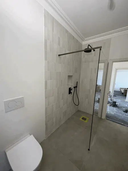 shower installation with a new toilet shower installation with a new toilet