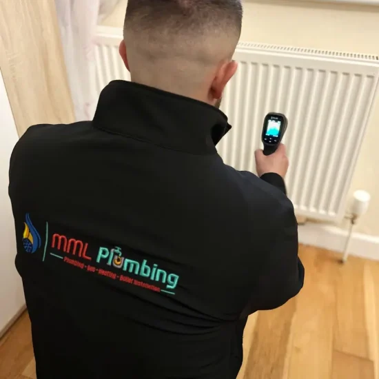 Old radiator inspection with thermal camera by our plumber Old radiator inspection with thermal camera by our plumber